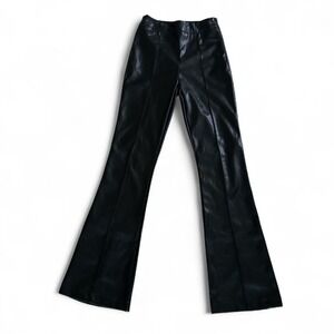 Princess Polly Faux Leather‎ Flare Pants Black Size 6 Festival Clubwear